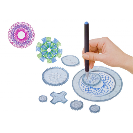 Geomeetriline komplekt Spirograph Circles Pliiatsid Modelling savi 28 tk