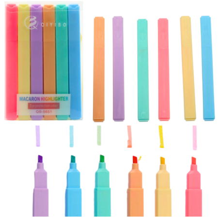 Värviliste markerite komplekt, kontor, kool, 6 tk.