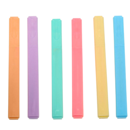 Värviliste markerite komplekt, kontor, kool, 6 tk.