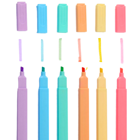 Värviliste markerite komplekt, kontor, kool, 6 tk.