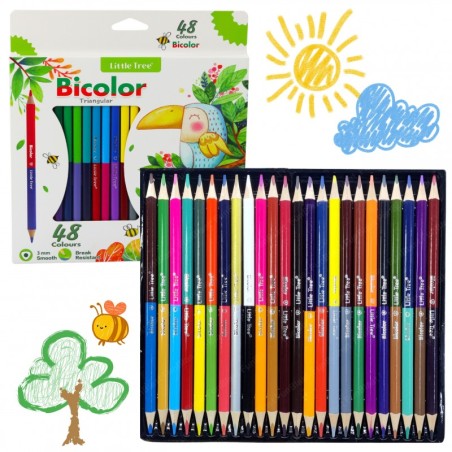 Värvipliiatsite komplekt Kahepoolne 48 värvi