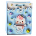 Teddy Bear Paberist kinkekott Pastelsetes värvides 23 x 18 x 10,5 cm