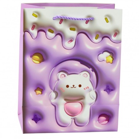Teddy Bear Paberist kinkekott Pastelsetes värvides 23 x 18 x 10,5 cm