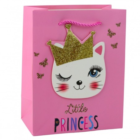 Paberist kinkekott Kittens Glitter Pink 23 x 18 x 10,5 cm