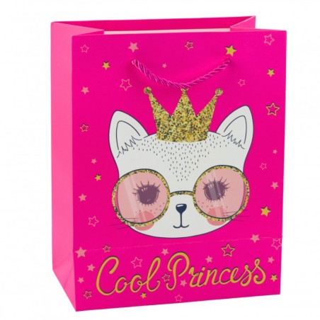Paberist kinkekott Kittens Glitter Pink 23 x 18 x 10,5 cm