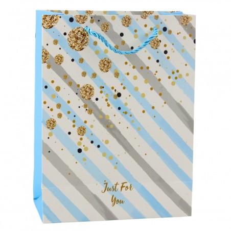 Paberist kinkekott Sinine Roosa Glitter 23 x 18 x 10,5 cm