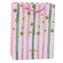 Paberist kinkekott Sinine Roosa Glitter 23 x 18 x 10,5 cm