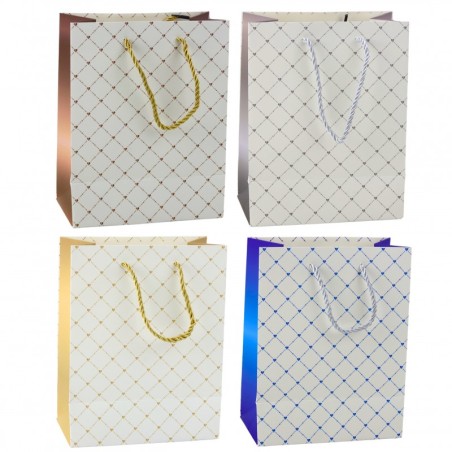 Paberist kinkekott Säravad südamed 23 x 18 x 10,5 cm