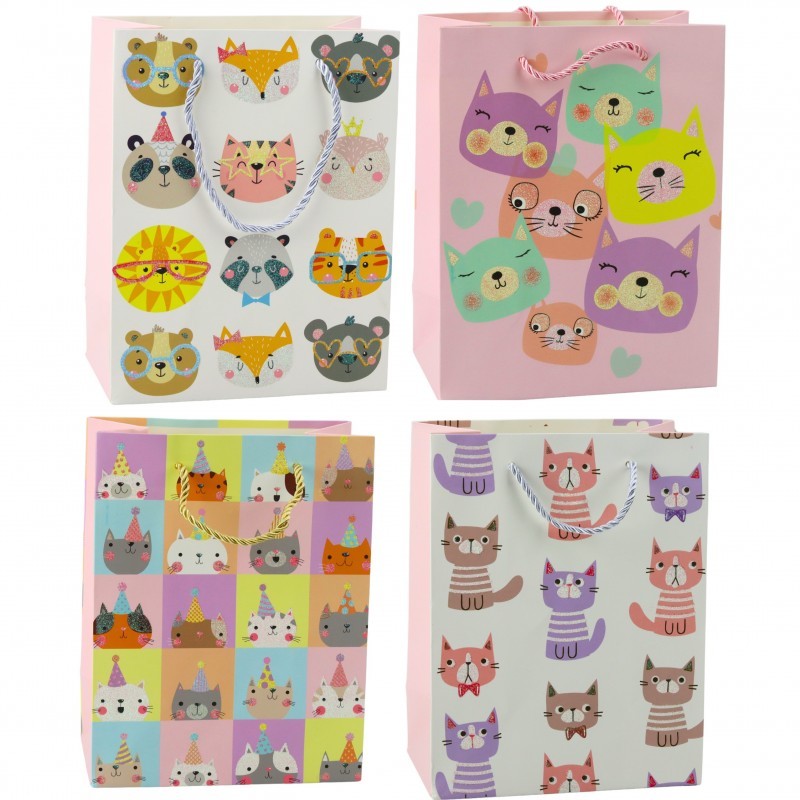 Paberist kinkekott Cats Glitter 23 x 18 x 10,5 cm