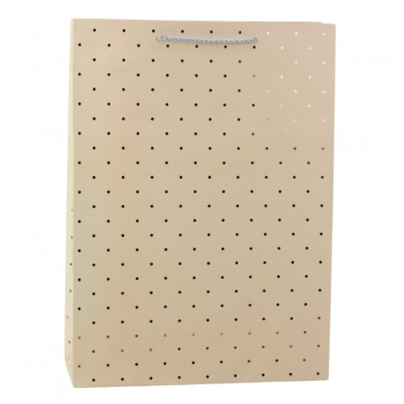 Klassikaline kullatäppidega kinkekott 41 x 30 x 12 cm