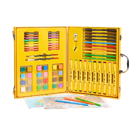 Kunstikomplekt kohvris Kollane part 84 El