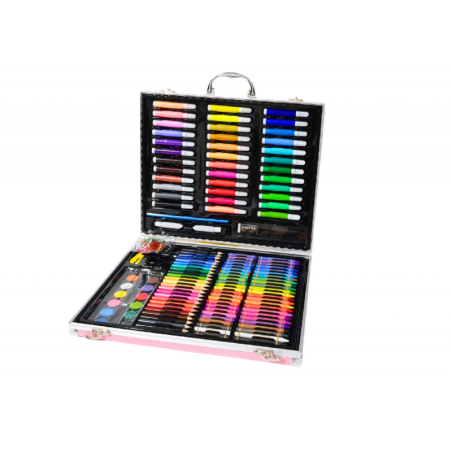 Kunstiline komplekt kohvris ükssarvikuga roosa 150 EL