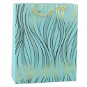 Paberist kingikott Lainelised jooned Kuld 32 x 26 x 12 cm