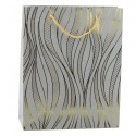Paberist kingikott Lainelised jooned Kuld 32 x 26 x 12 cm