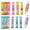 Highlighter Set Pink Blue Animal Motif Two Tips 3tk