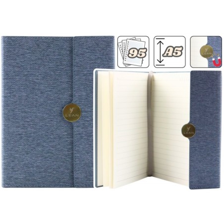 Magnetiline kontorimärkmik, vooderdatud A5 halli kaanega