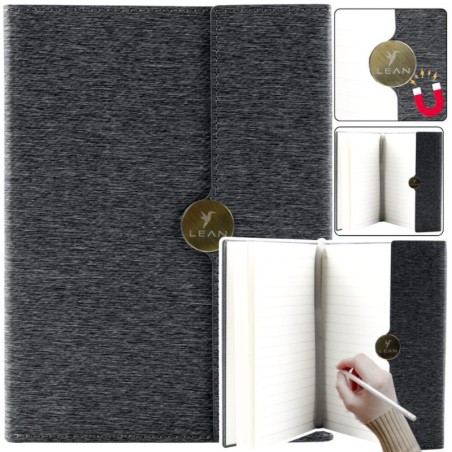 Magnetiline kontorimärkmik, vooderdatud A5 musta kaanega