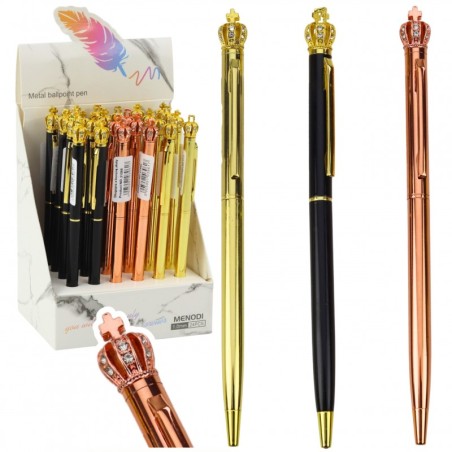 Metallist pastapliiats, automaatne kroonsinine tint 1,0 mm