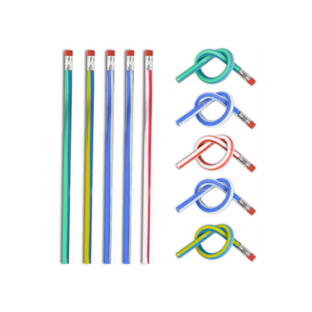 Paindlik kustutuskummiga pliiats, pehme painutatav 5 tükki, 30 cm