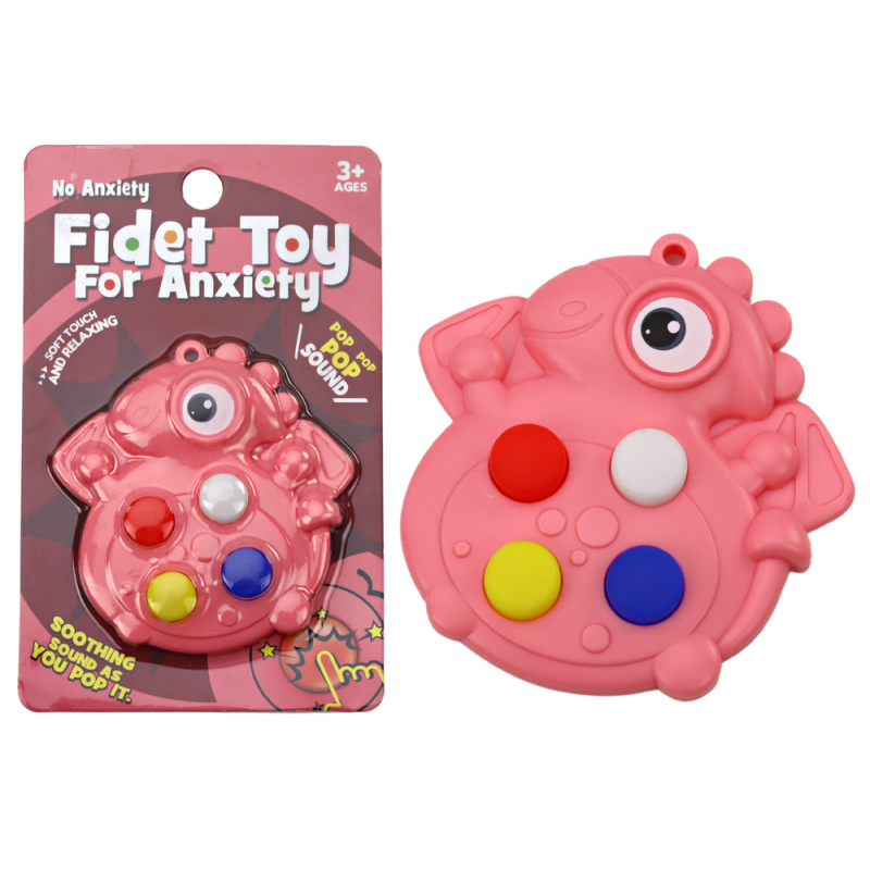Pop It Dinosaur Antistress Sensory roosa tasku