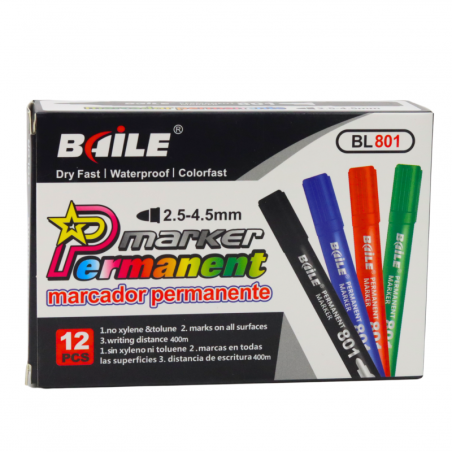 Püsimarker Veekindel must 2,5-4,5 mm