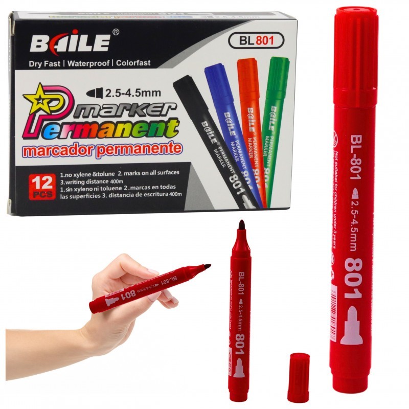 Püsimarker Veekindel punane 2,5-4,5 mm