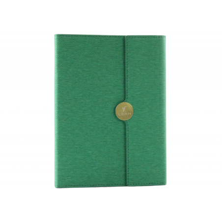 Kontorimärkmik magnetiga märkmik A5, vooderdatud rohelise kaanega