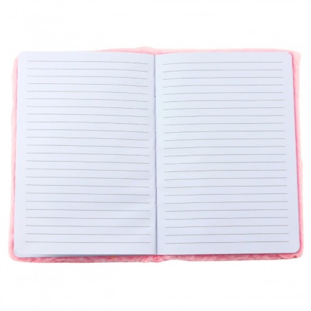 Plush märkmik, vooderdatud jänku, roosa