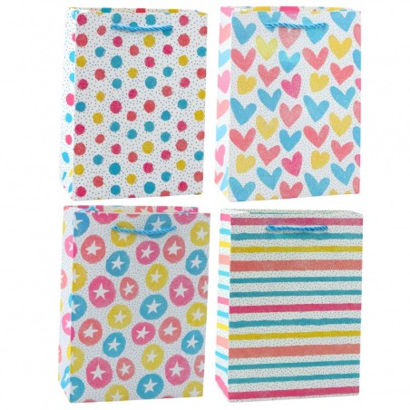 Kingikott Südamed Tähed Täpid Triibud Värvilised 23 x 18 x 10,5 cm