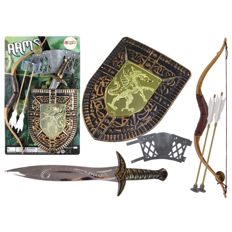 Knight Set Bow Sword Shield Rüütli kostüüm