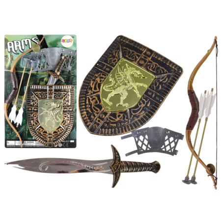 Knight Set Bow Sword Shield Rüütli kostüüm