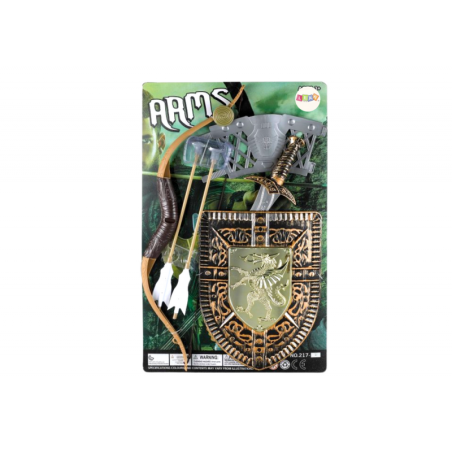 Knight Set Bow Sword Shield Rüütli kostüüm