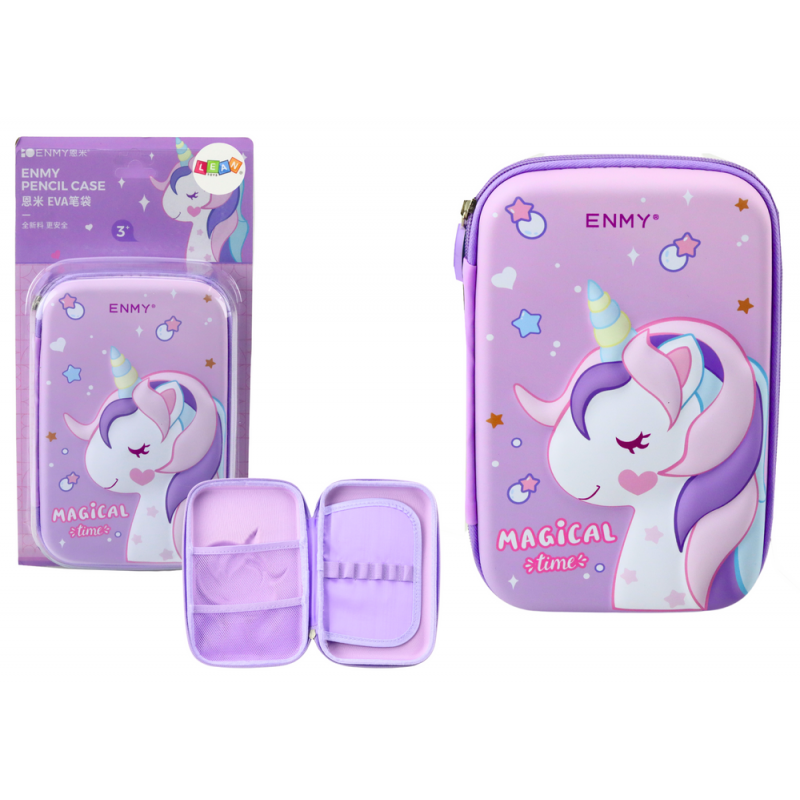 Suur ükssarviku pinal 3D, lilla, 23x15x5 cm