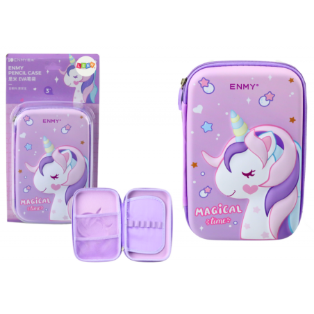 Suur ükssarviku pinal 3D, lilla, 23x15x5 cm