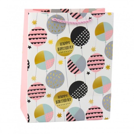 Paberist kinkekott Sünnipäevamustrid 23 x 18 x 10,5 cm
