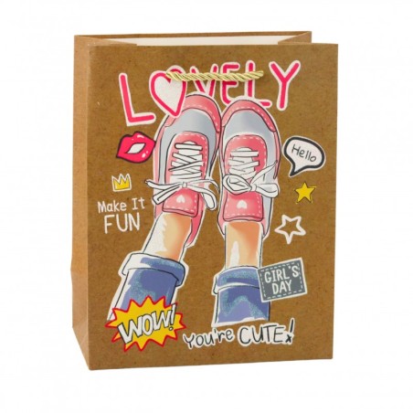 Paberist kinkekott Värvilised motiivid 23 x 18 x 10,5 cm