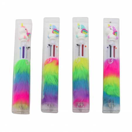 Kooli kontoripliiats karusnahaga Unicorn mitmevärviline