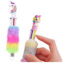 Kooli kontoripliiats karusnahaga Unicorn mitmevärviline
