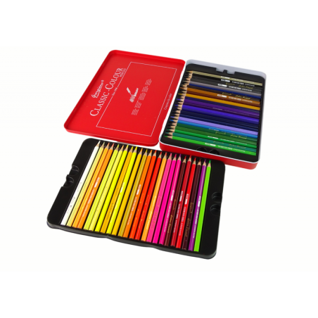 Komplektis 48 kunstipliiatsit metallist konteiner