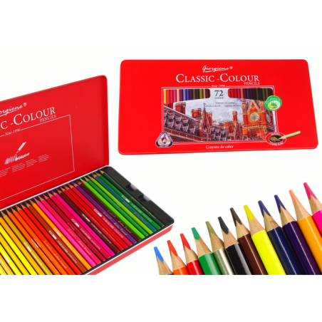 72 pliiatsiga metallist konteineri komplekt