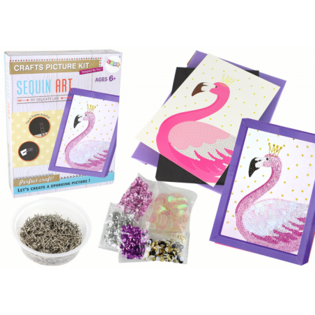 Creative DIY Sequins Set Studs Flamingo Frame