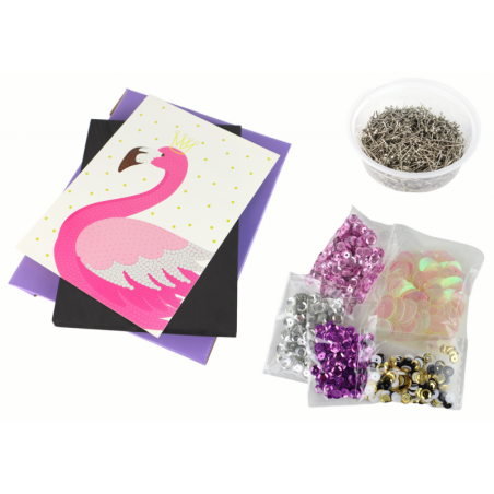 Creative DIY Sequins Set Studs Flamingo Frame