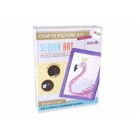 Creative DIY Sequins Set Studs Flamingo Frame