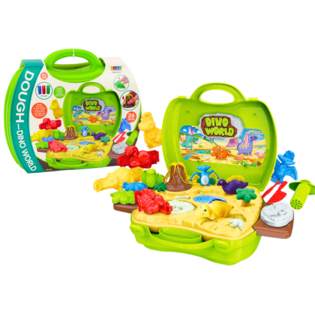 Playdough dinosauruste maailm kohvris Vormid Tööriistad Roheline