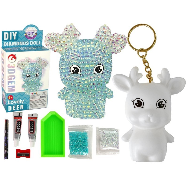 DIY Diamond Reindeer DIY Crystals 3D võtmehoidja komplekt Sinine