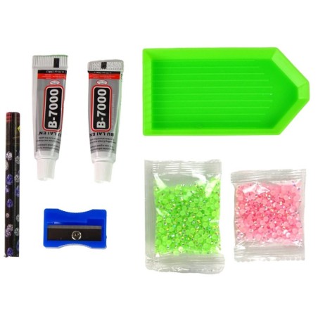 DIY Diamond Creative Kit Rohelised põhjapõdrakristallid litrid 3D võtmehoidja