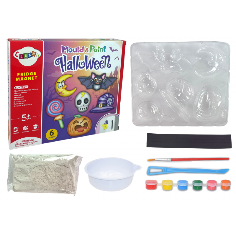DIY Halloweeni magnetid kipsist valatud kõrvitsa komplekt