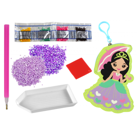 DIY helmeste komplekt Printsessi võtmehoidja tasku