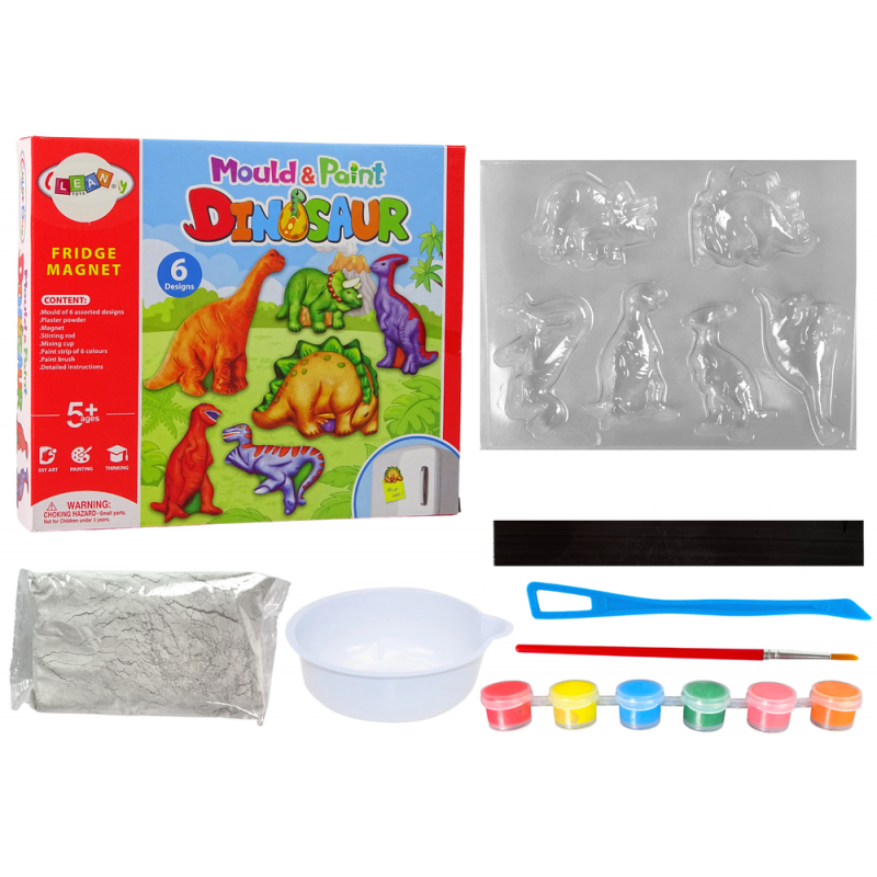 DIY maalikomplekt dinosauruste kipsmagnetid
