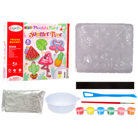 DIY maalikomplekt Holiday Flamingo arbuusi kipsmagnetid